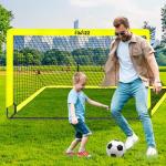 6x4ft Portable Soccer Goal Set with Gear