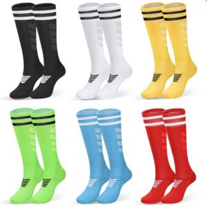 Colorful Knee High Soccer Socks for Kids 6 Pairs