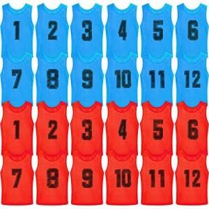 24 Pack Nylon Mesh Practice Vests for Soccer