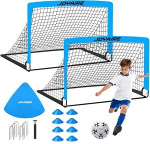 Kids Portable Soccer Goals with Ball & Carry Bag