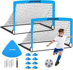 Kids Portable Soccer Goals with Ball & Carry Bag