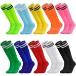 Elfcool 10 Pairs Stripe Knee High Soccer Socks