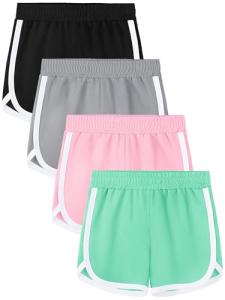 Aikuco Girls Athletic Dolphin Shorts - 4 Pack
