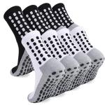 Men’s Soccer Socks with Grip Pads - 4 Pairs