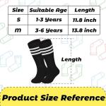 Kids Soccer Knee High Socks - 4 Pairs Set