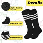 Kids Soccer Knee High Socks - 4 Pairs Set