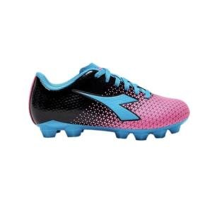 Diadora Cattura Youth Soccer Cleats - Black/Blue/Pink