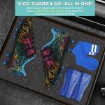 Brooman Girls' Soccer Cleats with Shin Guards & Socks