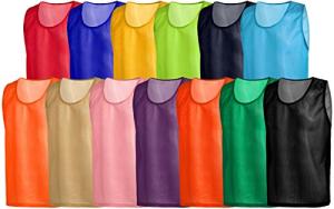 Neon Orange Soccer Pinnies 10-Pack for Practice