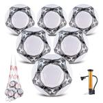 6 Pack Classic Size 4/5 Soccer Balls with Pump