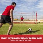 Bearwill Portable 12x6FT Soccer Goal with Carry Bag