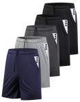 Men's Athletic Gym Shorts 5 Pack with Pockets