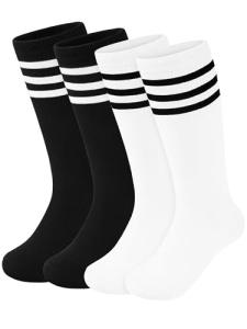 Hryrbay Kids Knee High Soccer Socks - 2 Pairs