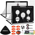 2 Pack Portable Kids Soccer Goals with Accessories