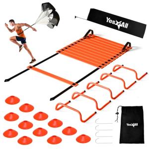 Yes4All Adjustable Agility Ladder and Training Set