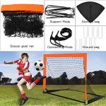Theresduet 2 Pack Portable 4' x 3' Kids Soccer Goals