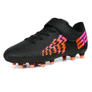 brooman Kids Firm Ground Soccer Cleats Black/Orange