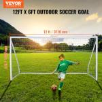VEVOR Portable Soccer Goal 12x6 ft with Bag