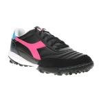 Diadora Calcetto LT Turf Soccer Shoes - Black/Pink/Cyan