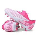 Brooman Kids Firm Ground Soccer Cleats, White Pink