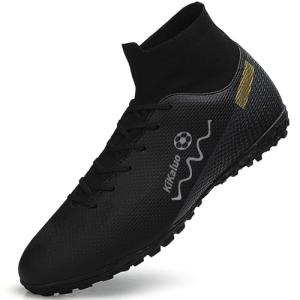 Kikaluo Men's Indoor Turf Soccer Cleats Black