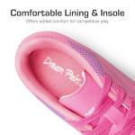 Youth Soccer Cleats for Boys and Girls, Rose Red