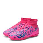 Kids High Top Indoor Soccer Shoes - Hot Pink