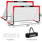 BORNEW 2 Pack Portable Soccer Goals for Kids