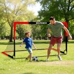 BORNEW 2 Pack Portable Soccer Goals for Kids