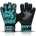 Kids Soccer Goalie Gloves – Youth Goalkeeper Gloves with Strong Grip & Protection, Durable Latex Palms, Breathable & Comfortable Fit for Boys & Girls, Training & Match Goalie Gear (Cyan, 6)