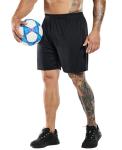 MIER Men's Quick-Dry Athletic Training Shorts, Black