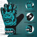 Kids Soccer Goalie Gloves – Youth Goalkeeper Gloves with Strong Grip & Protection, Durable Latex Palms, Breathable & Comfortable Fit for Boys & Girls, Training & Match Goalie Gear (Cyan, 6)