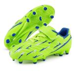 Neon Green Kids Soccer Cleats for Firm Ground