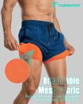 9 Inch Men Swim Trunks Compression Liner Zipper Pocket Quick Dry Swimsuit Bathing Suit Beach Water Shorts Training Jogging Soccer Tennis Baseball Pickleball Essential Hiking Accessories Active Gear