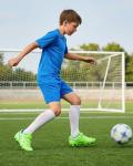 Neon Green Kids Soccer Cleats for Firm Ground