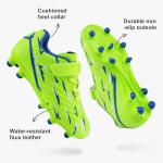 Neon Green Kids Soccer Cleats for Firm Ground