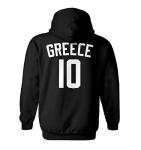 Greece Soccer Hoodie - Unisex Black Sweatshirt