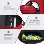 LARIPOP Soccer Backpack Soccer Bag with Ball Holder Shoe Compartment Large Capacity Youth Sports Gear Bag for Basketball Volleyball Gym Training