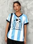 Women’s Soccer Mom Game Day T-Shirt - Blue