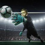 Kids Soccer Goalie Gloves – Youth Goalkeeper Gloves with Strong Grip & Protection, Durable Latex Palms, Breathable & Comfortable Fit for Boys & Girls, Training & Match Goalie Gear (Cyan, 6)