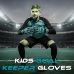 Kids Soccer Goalie Gloves – Youth Goalkeeper Gloves with Strong Grip & Protection, Durable Latex Palms, Breathable & Comfortable Fit for Boys & Girls, Training & Match Goalie Gear (Cyan, 6)
