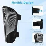 LanJevyEno Shin Guards Soccer Kids Youth Toddler Protective Shin Pads Football Gear Equipment Lightweight Breathable Adjustable Straps for 2-4 5 6 8-9 10-12 Years Children Teens Boys Girls (Black, M)