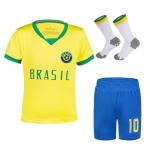 Brazil Soccer Kits with Socks for Kids 7-8