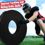 LaRandom Football Tackle Wheel - Football Tackle Dummy Ring with Straps for Youth - High-Density Sponge and Waterproof PU Soccer Training Equipment for Blocking, Hitting Drills and Practice(28 Inch)