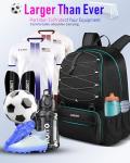 LOINTET Youth Soccer Bag, Soccer Backpack with Ball Compartment, Sports Equipment Training Bags Fits Basketball Football Volleyball and Accessories, Black
