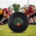 LaRandom Football Tackle Wheel - Football Tackle Dummy Ring with Straps for Youth - High-Density Sponge and Waterproof PU Soccer Training Equipment for Blocking, Hitting Drills and Practice(28 Inch)