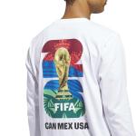 adidas Men's World Cup 26 Official Match Ball Graphic Long Sleeve T-Shirt, White, X-Large