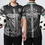VÄRLDENS Retro Brazil Jersey Men, Brazil Soccer Jersey for Men, Brazil Soccer Shirt, Soccer Jerseys for Football Fans L Black