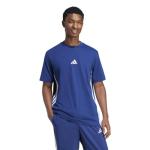 Adidas Men's Essentials 3-Stripes Sportswear T-Shirt, Dark Blue/White, Small