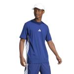 Adidas Men's Essentials 3-Stripes Sportswear T-Shirt, Dark Blue/White, Small